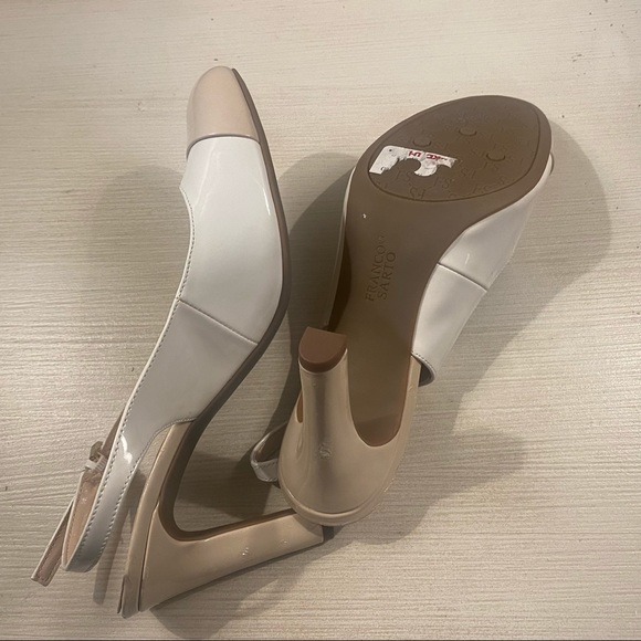 2/$40 Franco Sarto White Beige Patent Leather Heels 8.5 - Picture 3 of 7